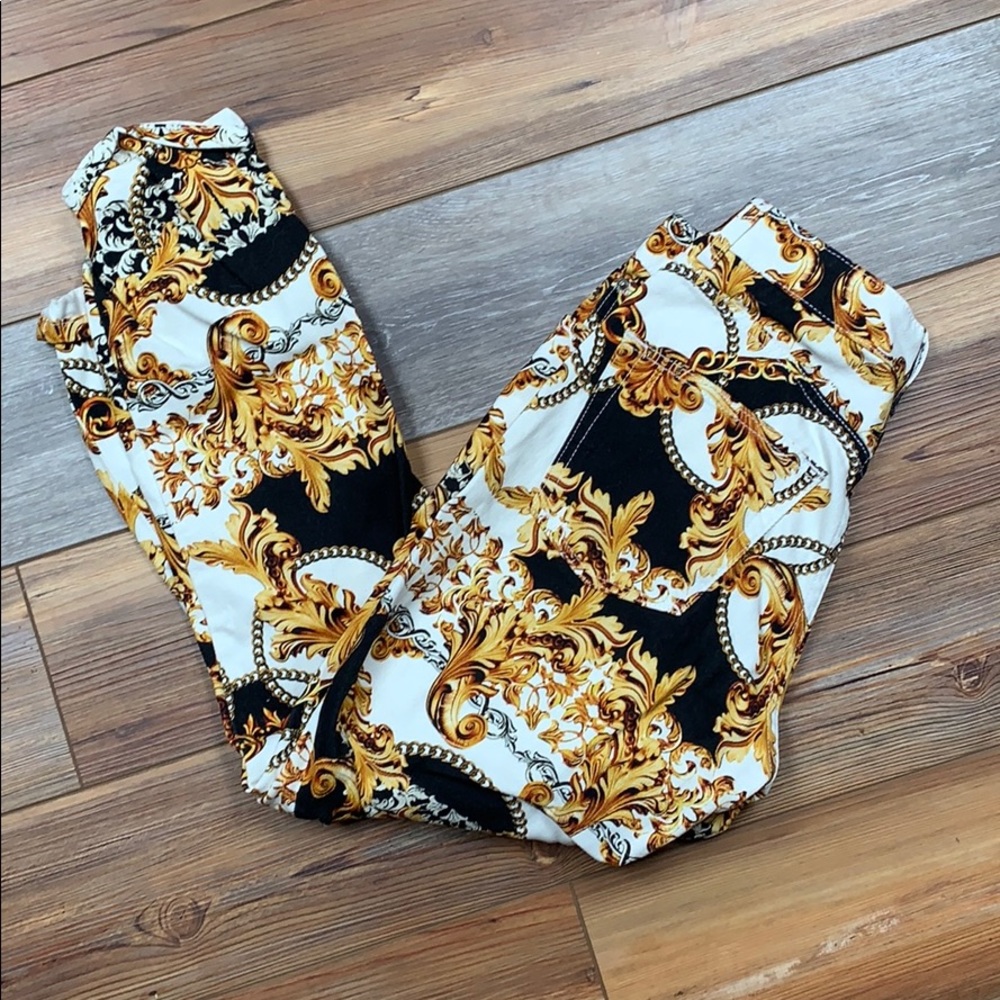 Top shop scarf print jeans
